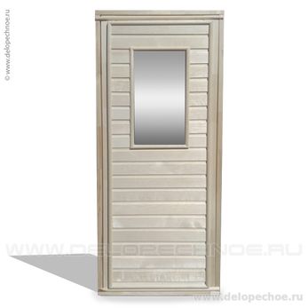 Дверь банная (осина) 1850*750 МС-5 б/п с зеркалом